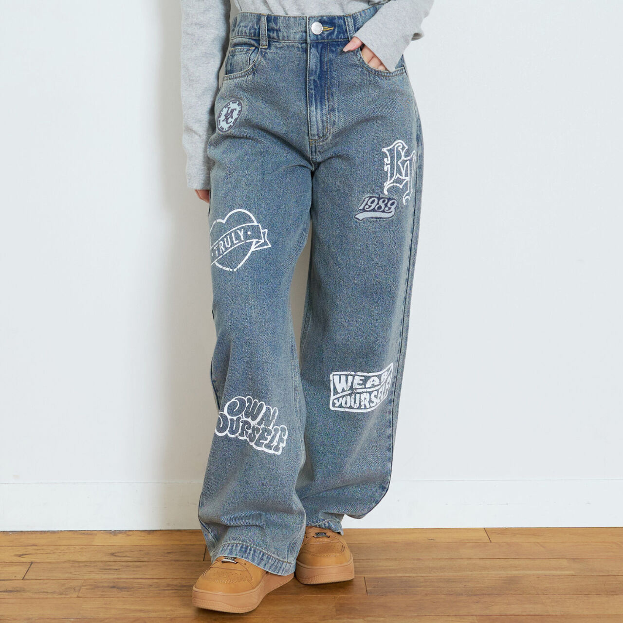 [LTXC] Patch Design Denim Pants,Blue, large image number 0