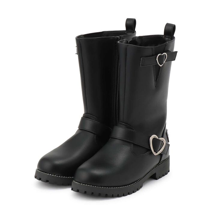 Heart Buckle Engineer Boots,Dark brown, medium image number 8