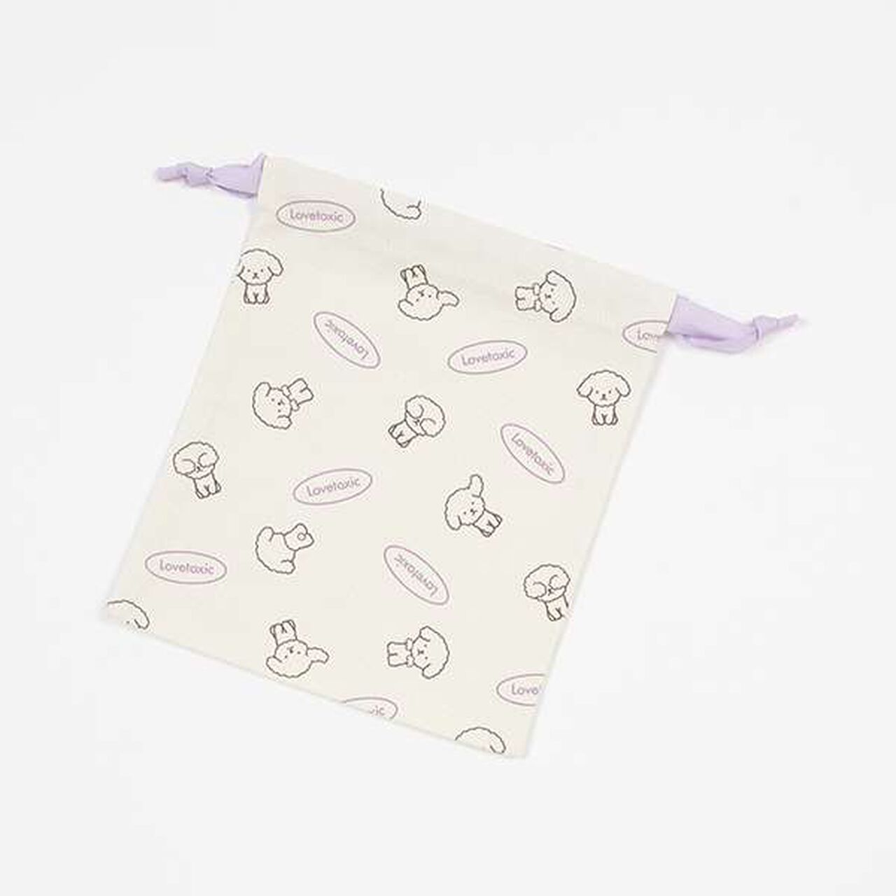 All-Over Pattern Drawstring Pouch,Lavender, large image number 0
