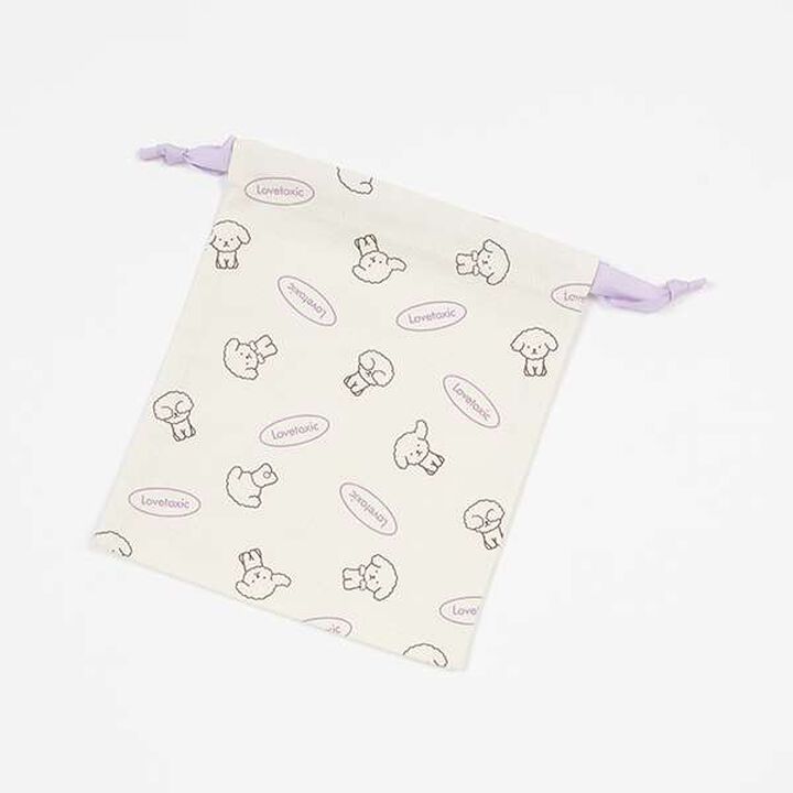 All-Over Pattern Drawstring Pouch,Lavender, medium image number 0