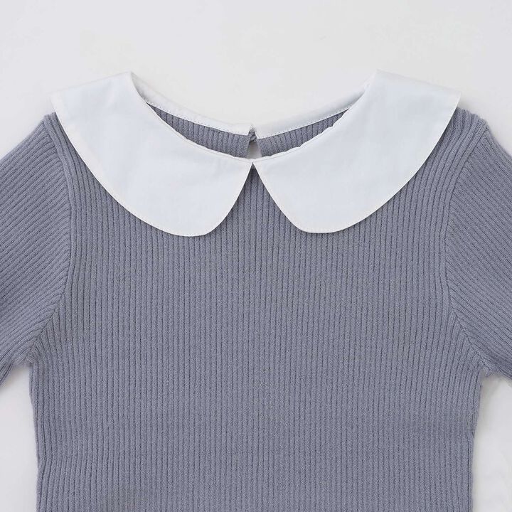 [Machine Washable] Ribbed Knit with Collar,Striped, medium image number 19
