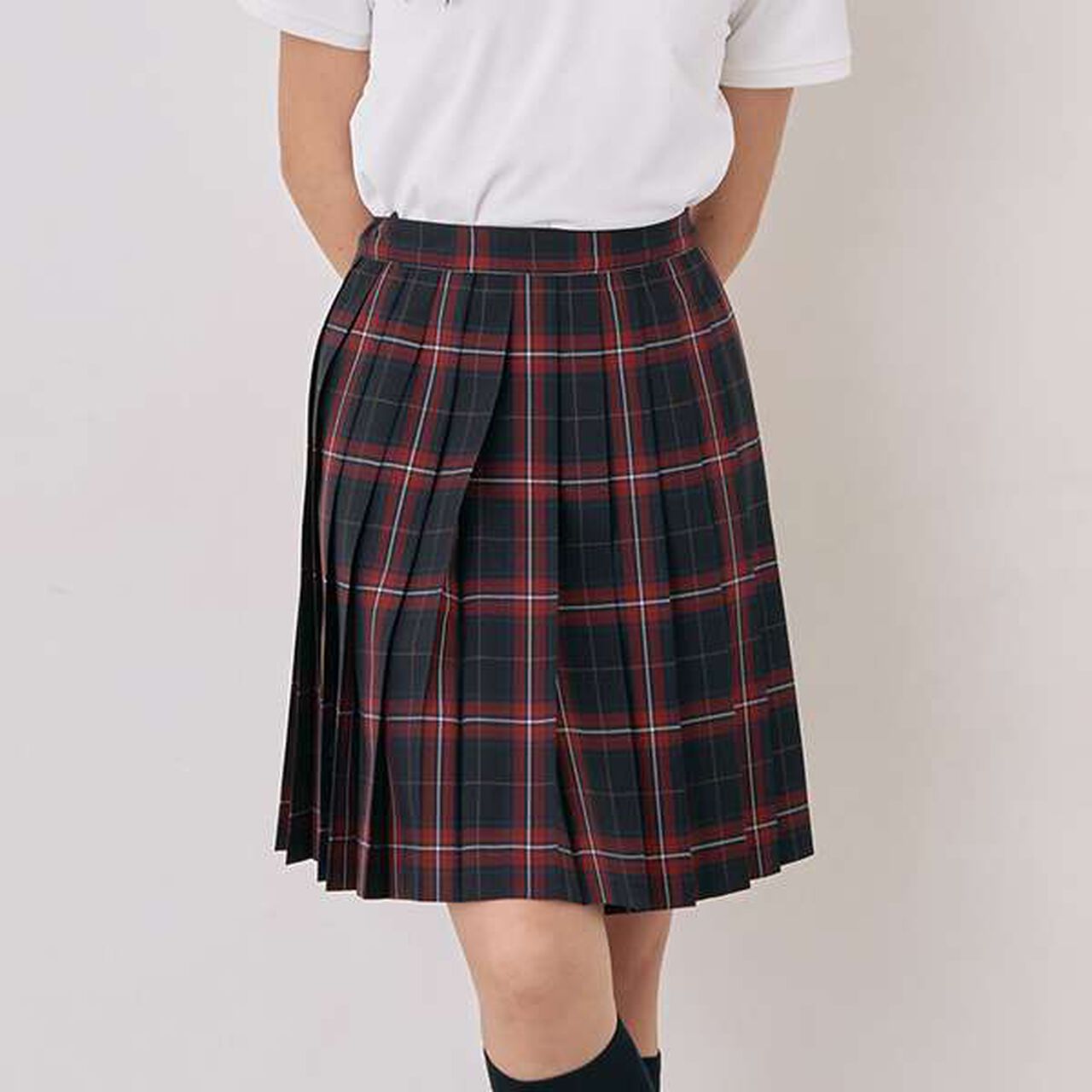 50cm Length 24-Piece Check Pleats Check Skirt,Beige, large image number 15