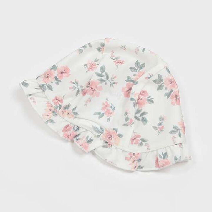 Floral Swim Cap,Off white, medium image number 1