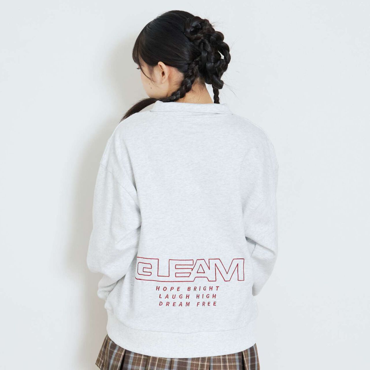 [LTXC/Cotton 100%] Half ZIP Pullover,Smoke white, large image number 1