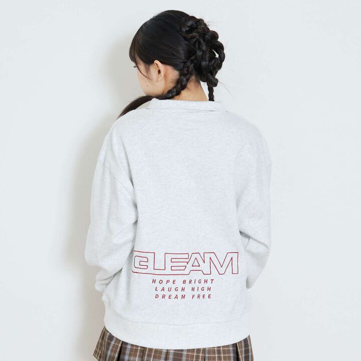 [LTXC/Cotton 100%] Half ZIP Pullover,Smoke white, medium image number 1