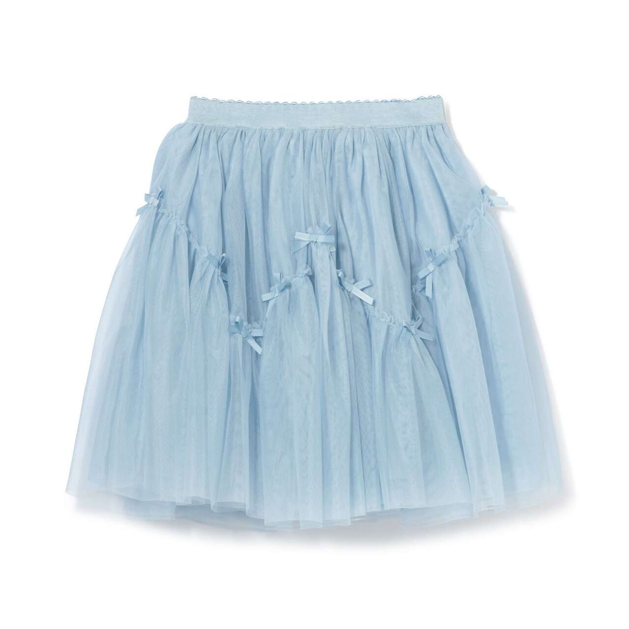 Wavy Panel Gathered Tulle Skirt [Lycee Mine Ballet Series],Black, large image number 2