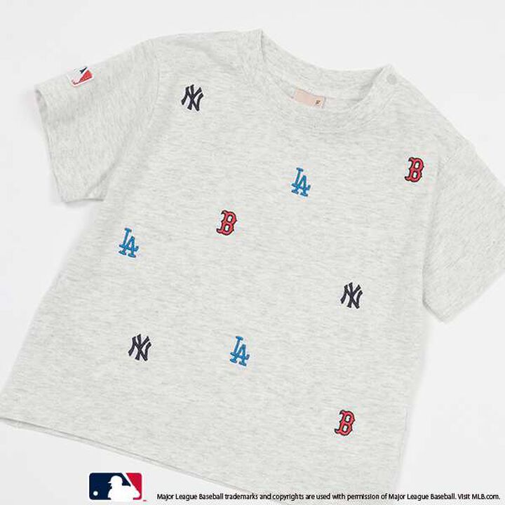 [MLB] Logo Embroidery T-Shirt,Smoke white, medium image number 6