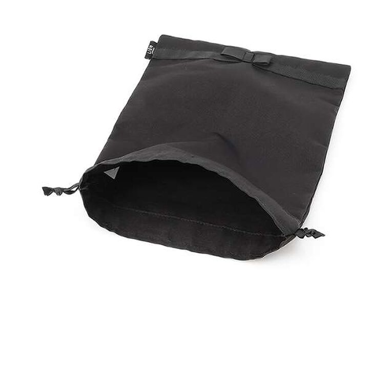 Drawstring Pouch Folding Slippers,Black, medium image number 9