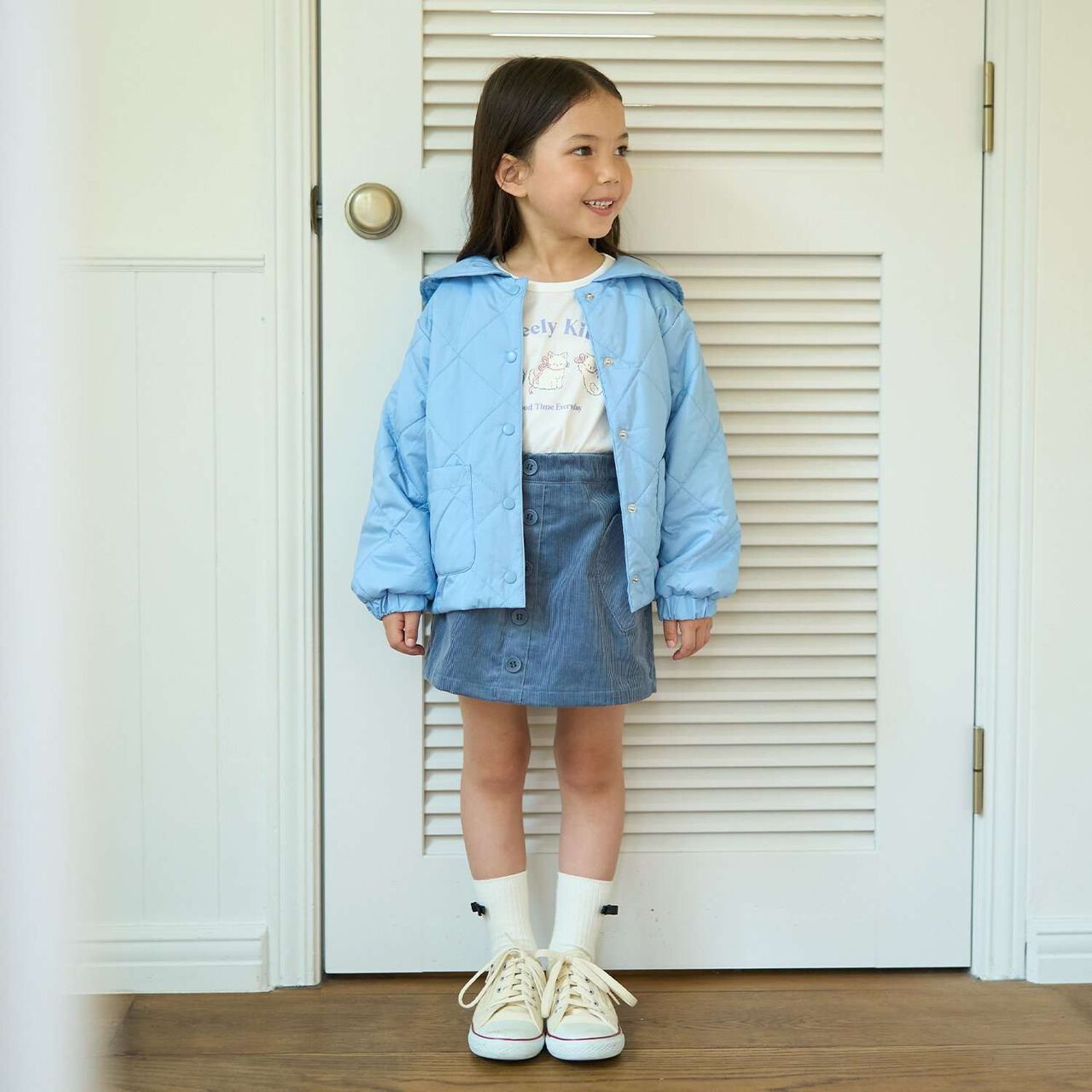 Quilted Bomber Jacket with Removable Sailor Collar,Charcoal gray, large image number 33