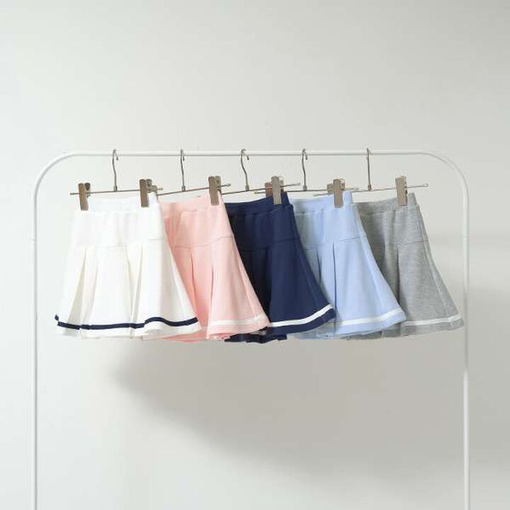 Pleated Skirt (Inner Pants Included),Navy, medium image number 10