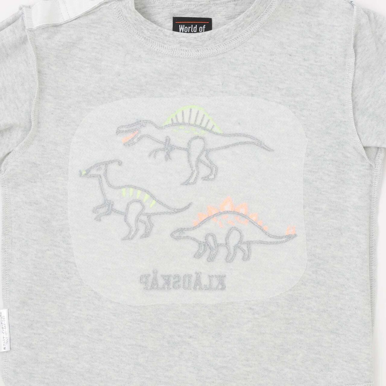 Dinosaur Appliqu&eacute; Sleeve Line Long-Sleeve T-Shirt,Top gray, large image number 6