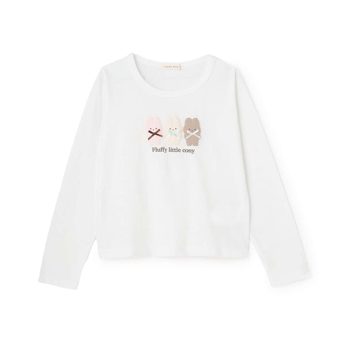 [Muteki T] Cotton 100% Stain-Resistant UV Quick-Dry Puffed Print Ribbon T-Shirt for Girls Kids,Blue gray, medium image number 9