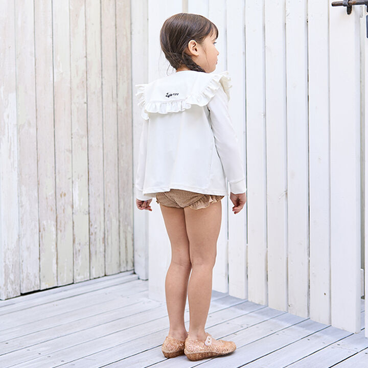 [SWIM] [UV Processing] Sailor Frilled Collar Rash Guard,Sax blue, medium image number 18