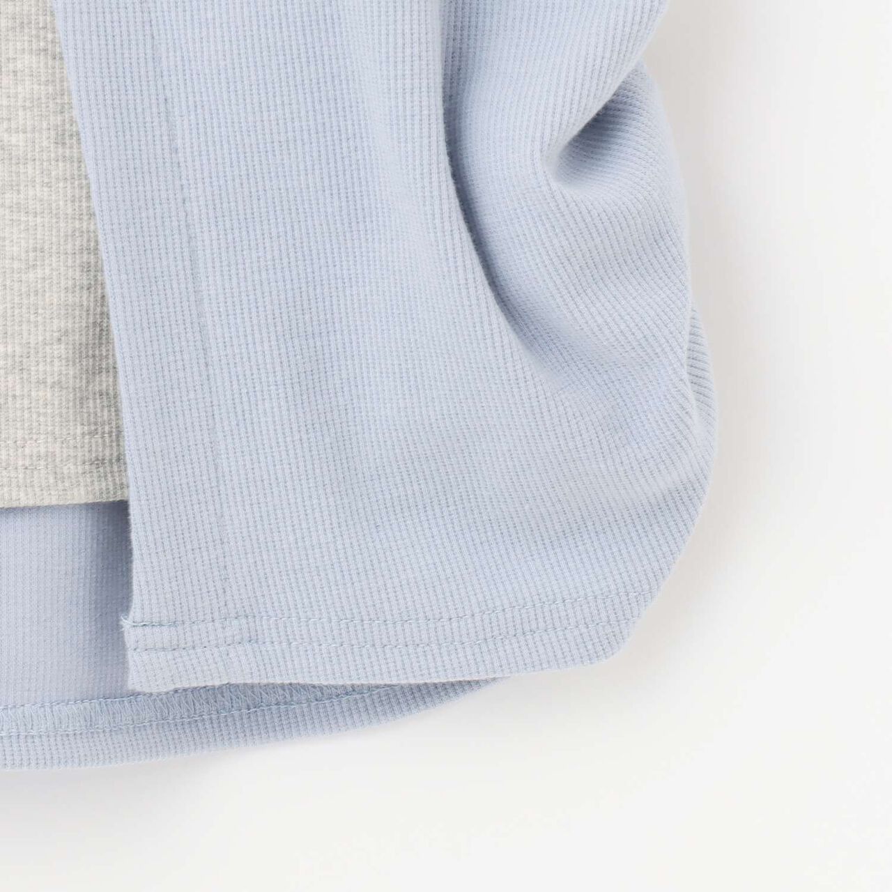 Lace-Up Ribbed Short-Sleeve T-Shirt,Top gray, large image number 16