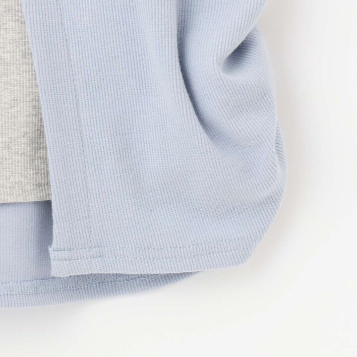 Lace-Up Ribbed Short-Sleeve T-Shirt,Top gray, medium image number 16