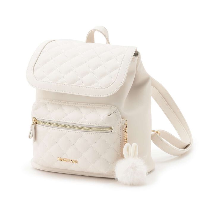 2WAY Flap Soft Bunny Ear Backpack,Ivory, medium image number 0