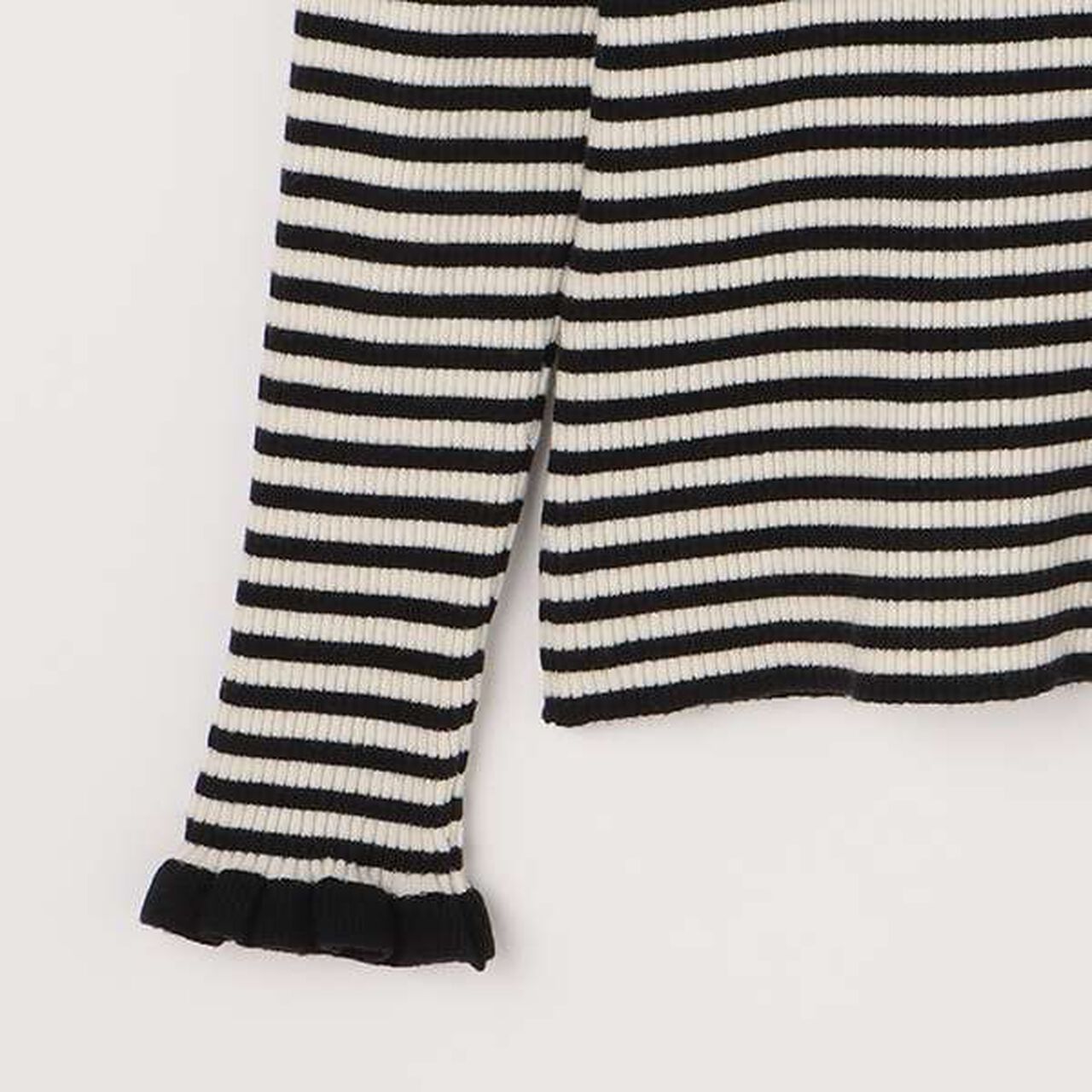 Stripe Pattern Rib Knitwear,Off white, large image number 4