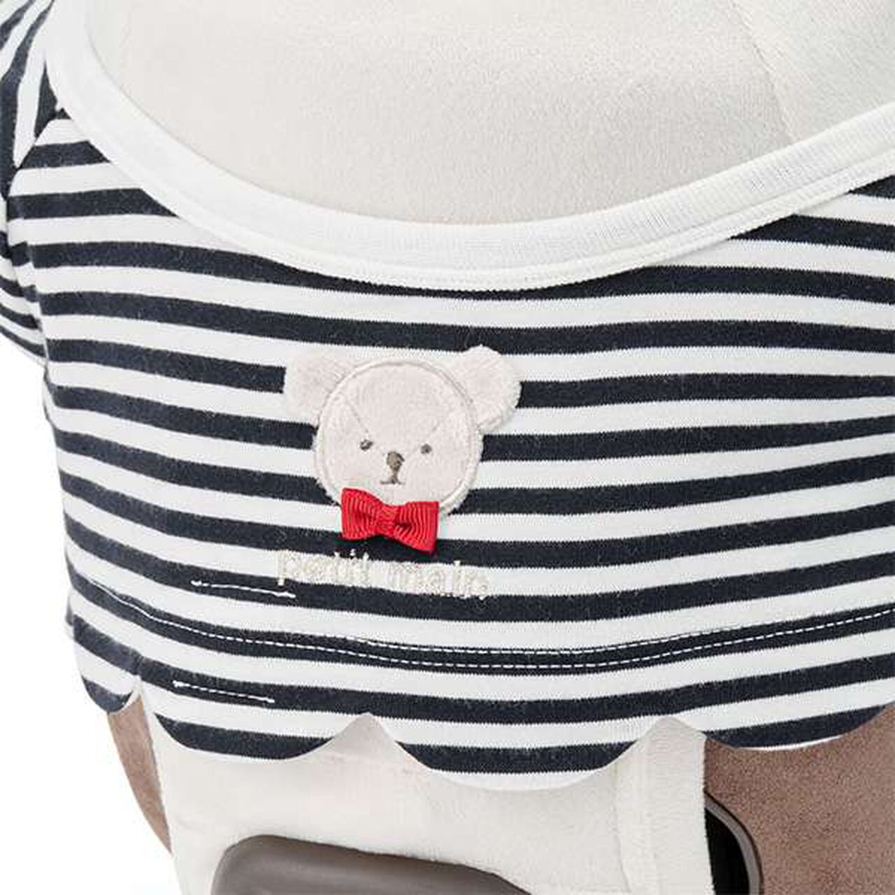 petit main × LOVOT Scallop Trim Stripe Pattern T-Shirt,Navy, large image number 7