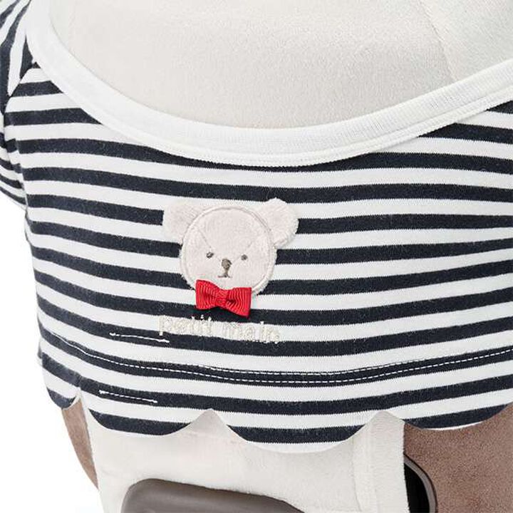 petit main × LOVOT Scallop Trim Stripe Pattern T-Shirt,Navy, medium image number 7