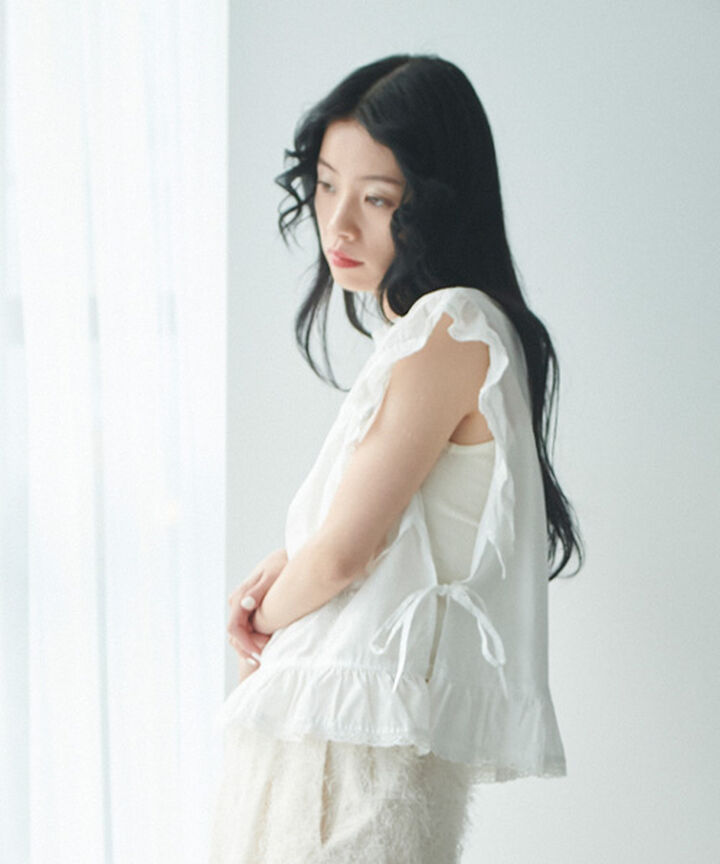 Cotton Lace Blouse,Off white, medium image number 5