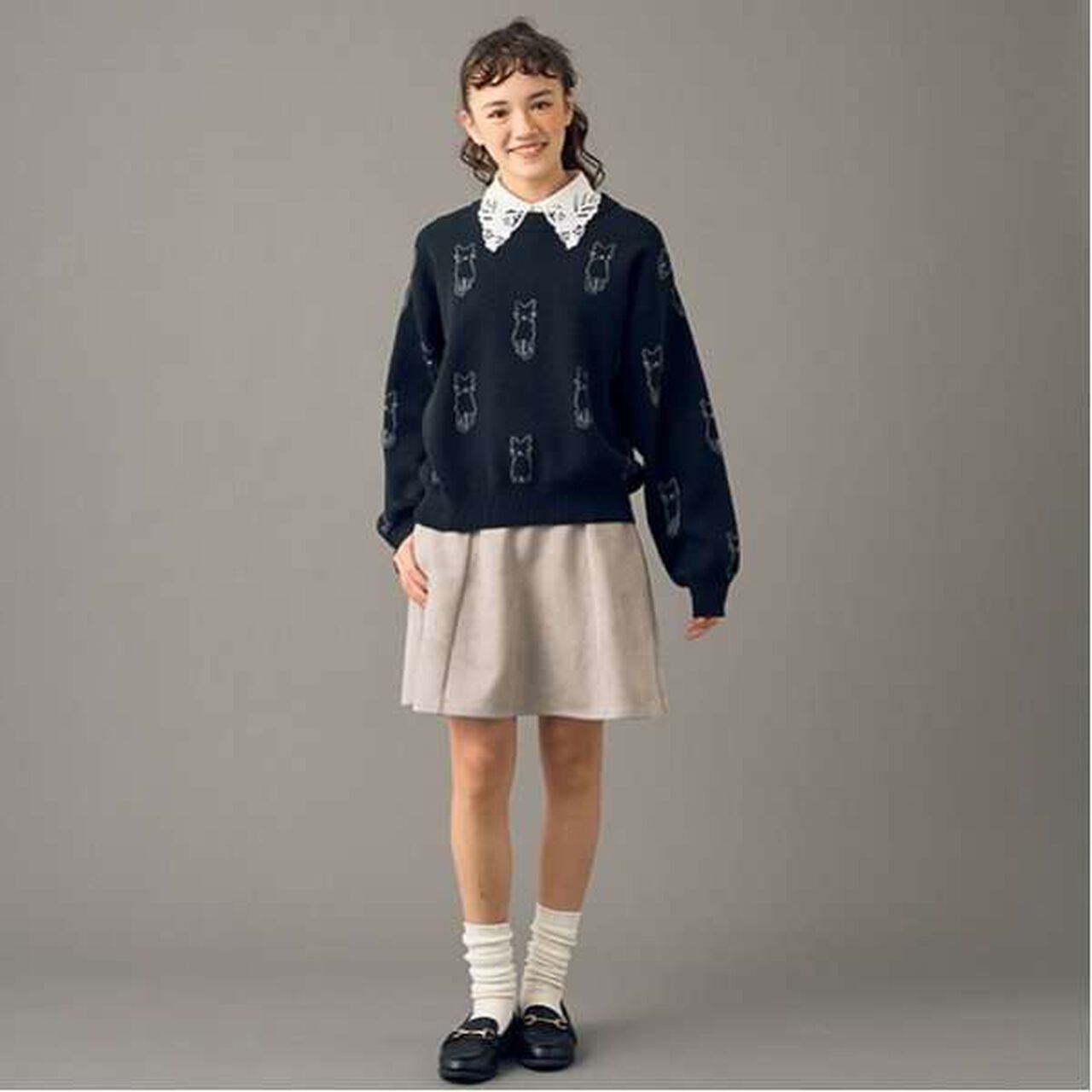 [AMI] Ponte Suede Skirt with Shorts,Mocha tea, large image number 6