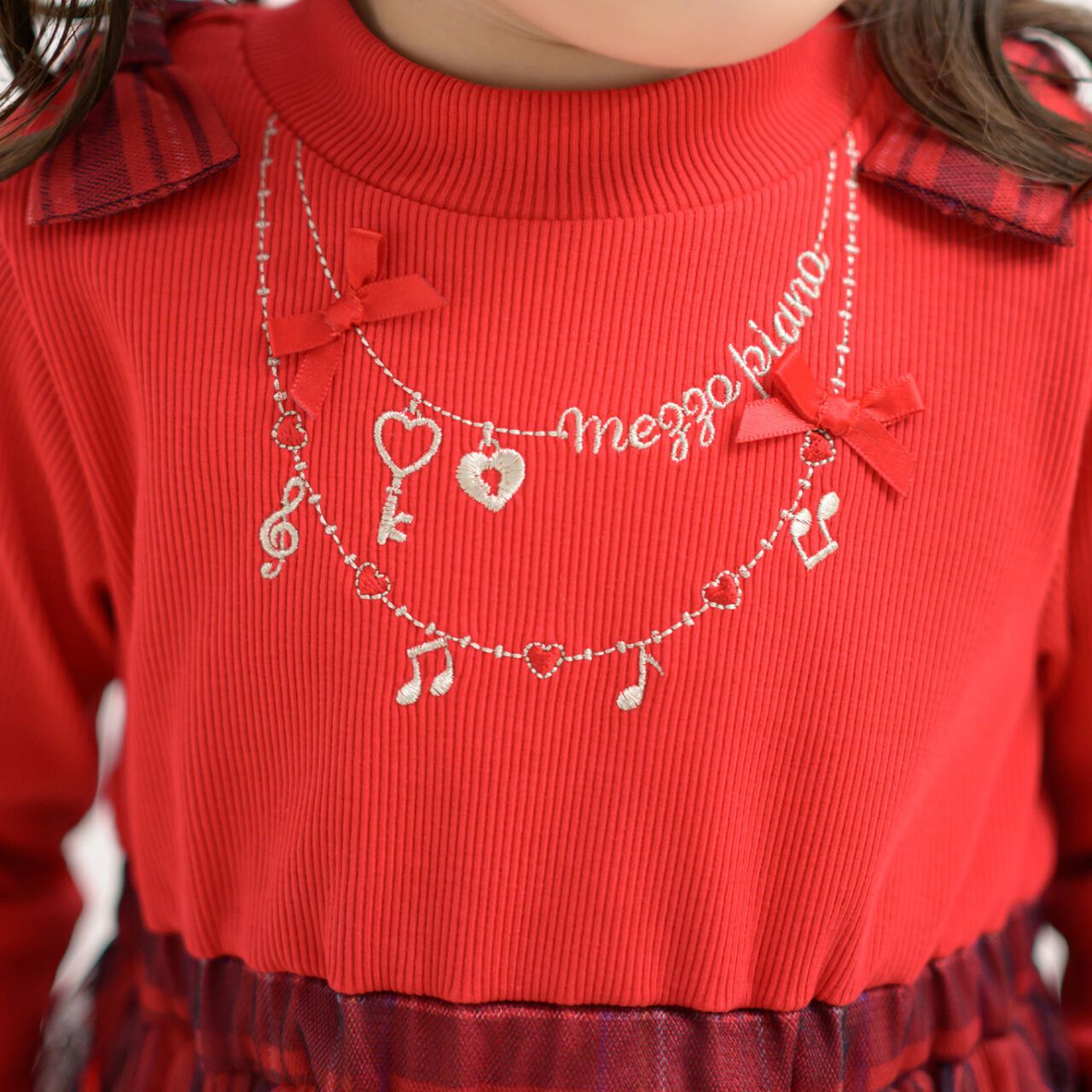 Necklace Embroidery Docking One-Piece Dress,Red, large image number 2