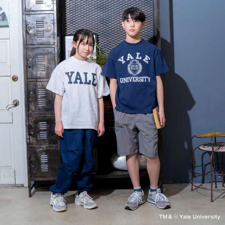 [Adult Size Available] [YALE] Cotton Short-Sleeve YALE Logo T-Shirt,White, medium image number 2