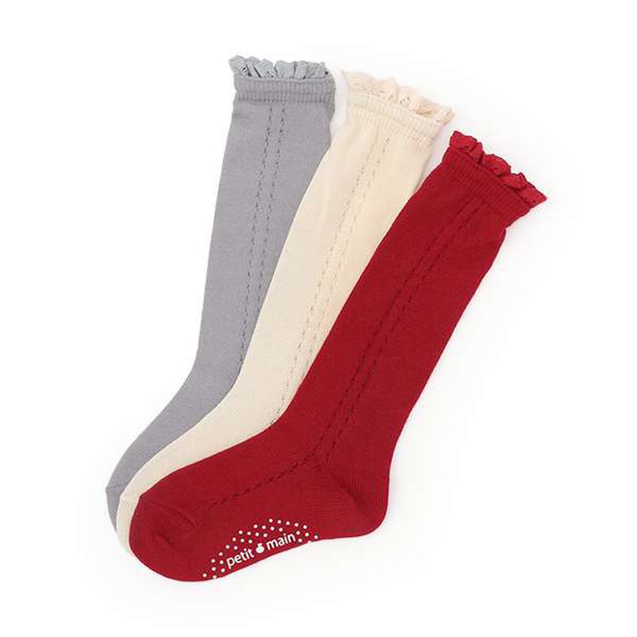 Lace Knee-High Socks,Gray, large image number 5