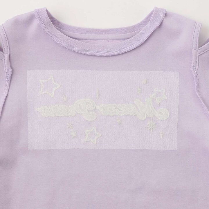 Mesh Zip Parka & Shoulder Opening Cut One-Piece Dress Set,Lavender, medium image number 6