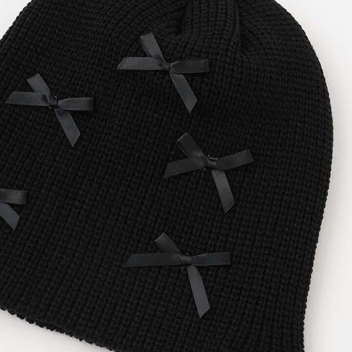 Ribbon Knit Cap,Off white, medium image number 2
