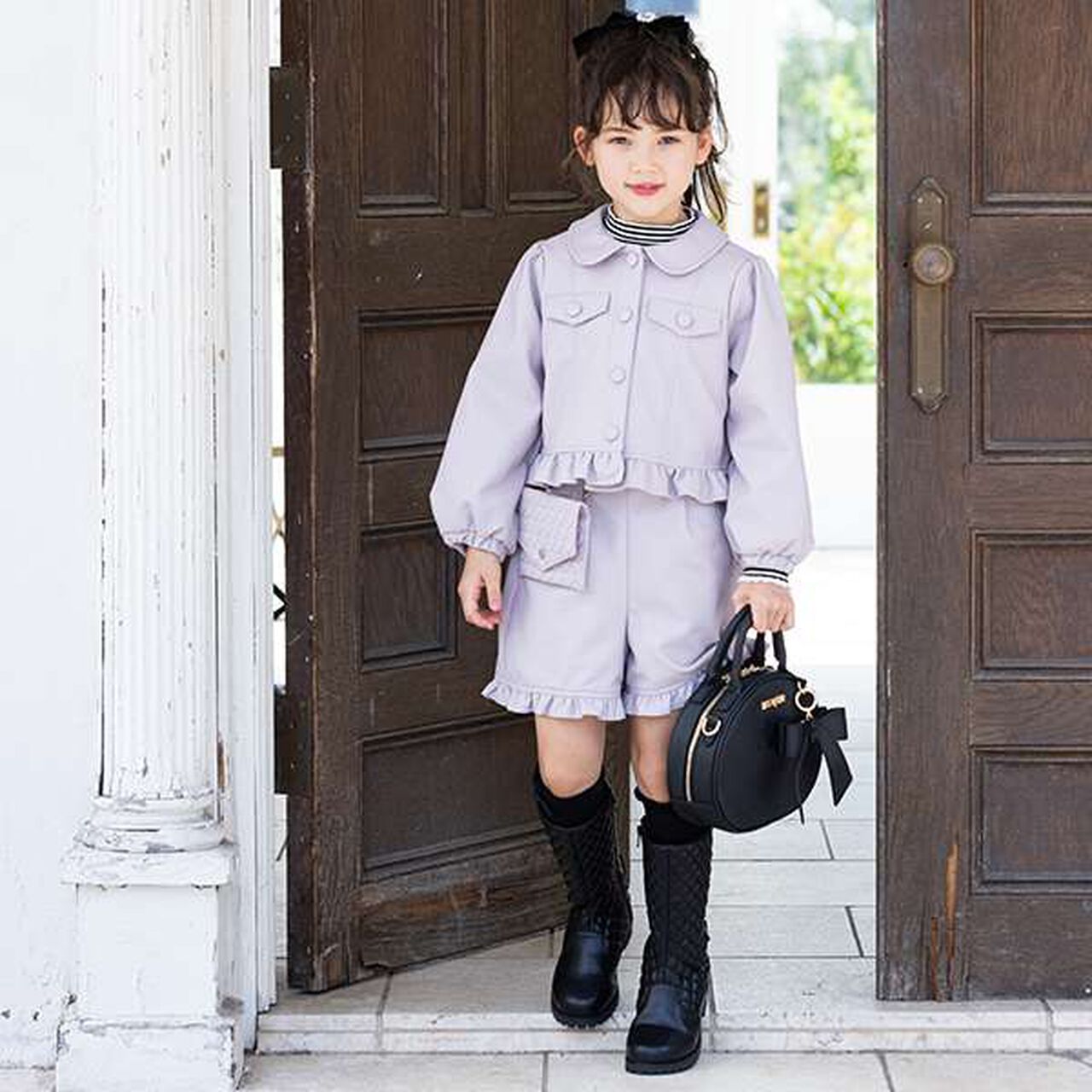 Faux Leather Shorts with Pouch,Black, large image number 13