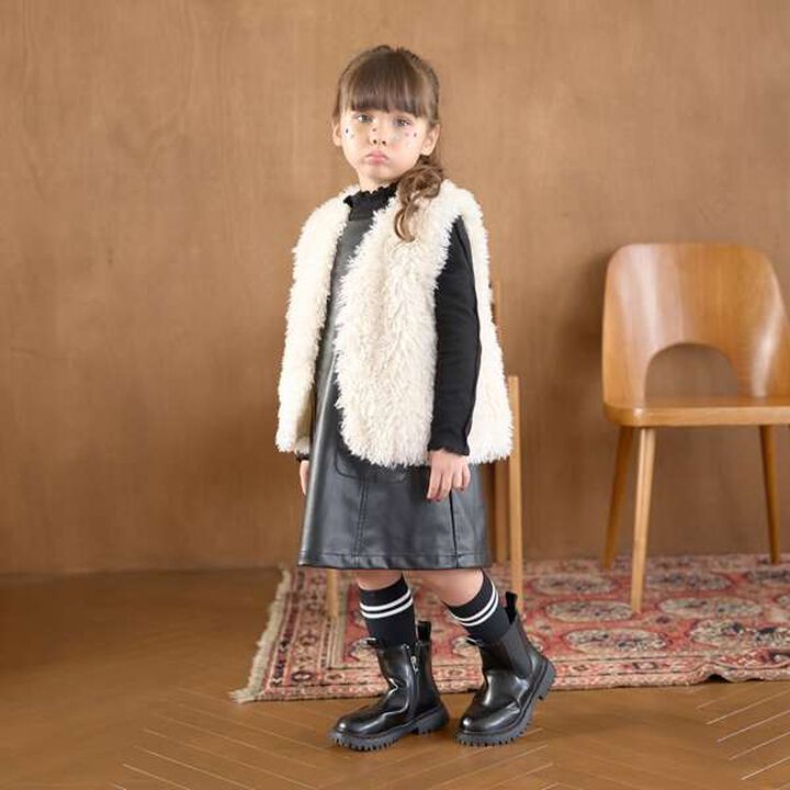 Fluffy Soft Fur Vest,Charcoal gray, medium image number 14