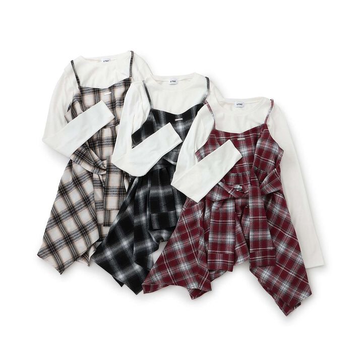 [LTXC] Quick-Dry Absorbent Checkered Camisole Tunic with Inner Lining,Ivory, medium image number 7