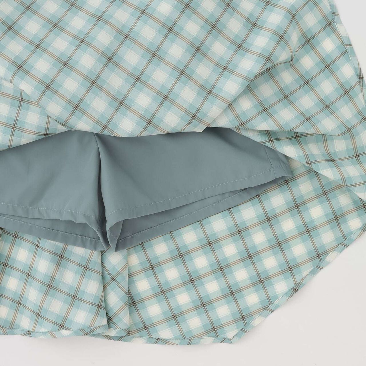 Gathered Check Shirt-Style Skirt with Inner Shorts [Kids Girls],Red, large image number 10