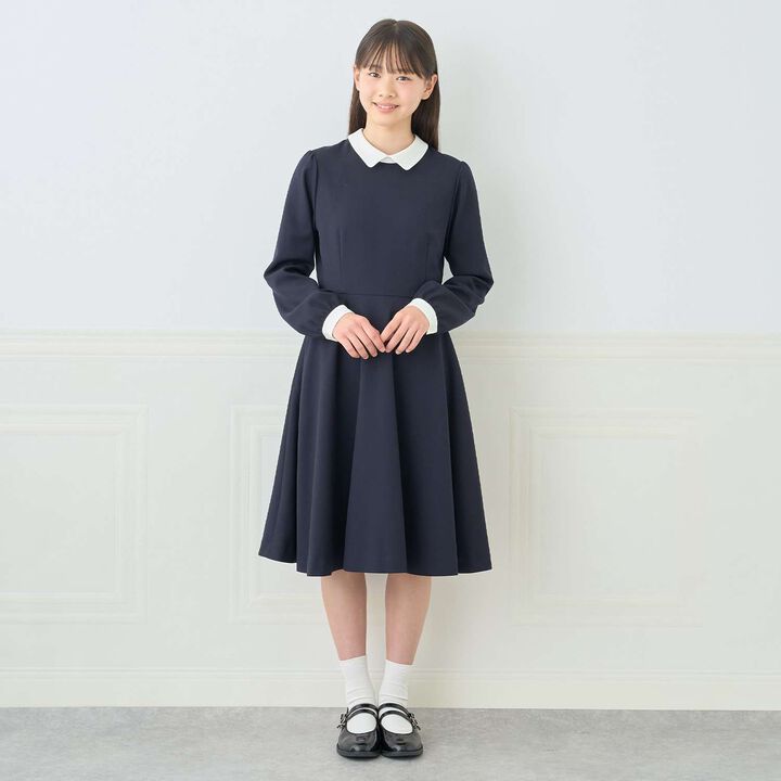 [Graduation Attire] Wool One-Piece Dress with White Collar,, medium