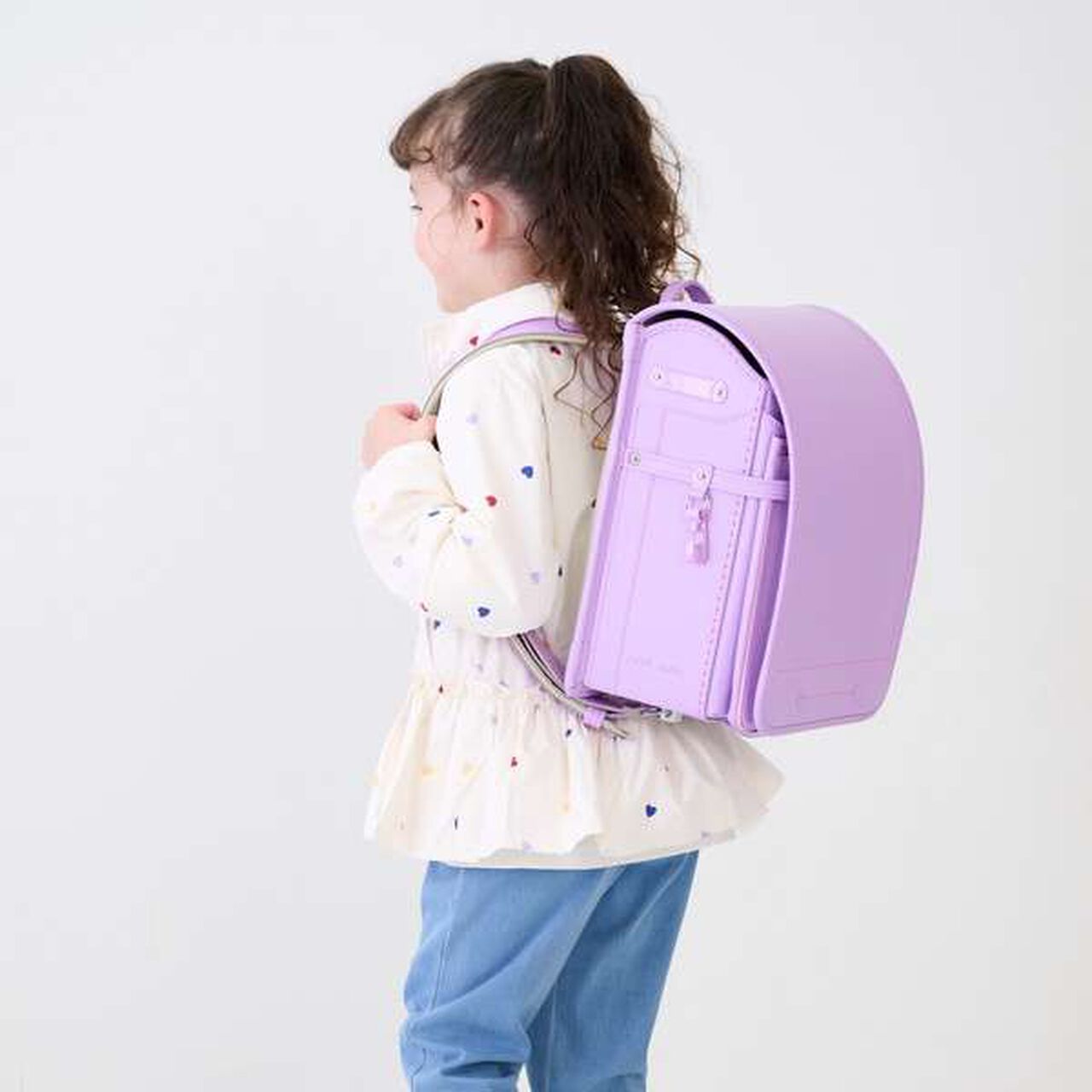 [Ikedaya Collaboration] [56 Waterproof Clarino] Color Stitch School Bag,Lavender, large image number 5