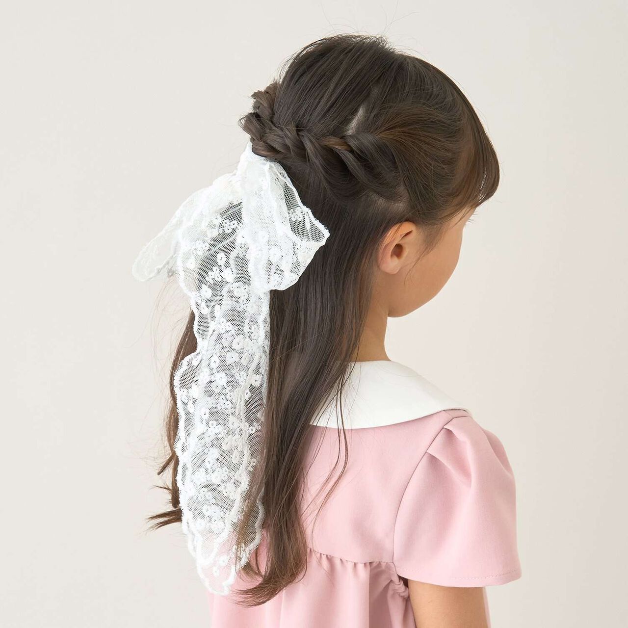 Lace Hair Scarf,Ivory, large image number 7