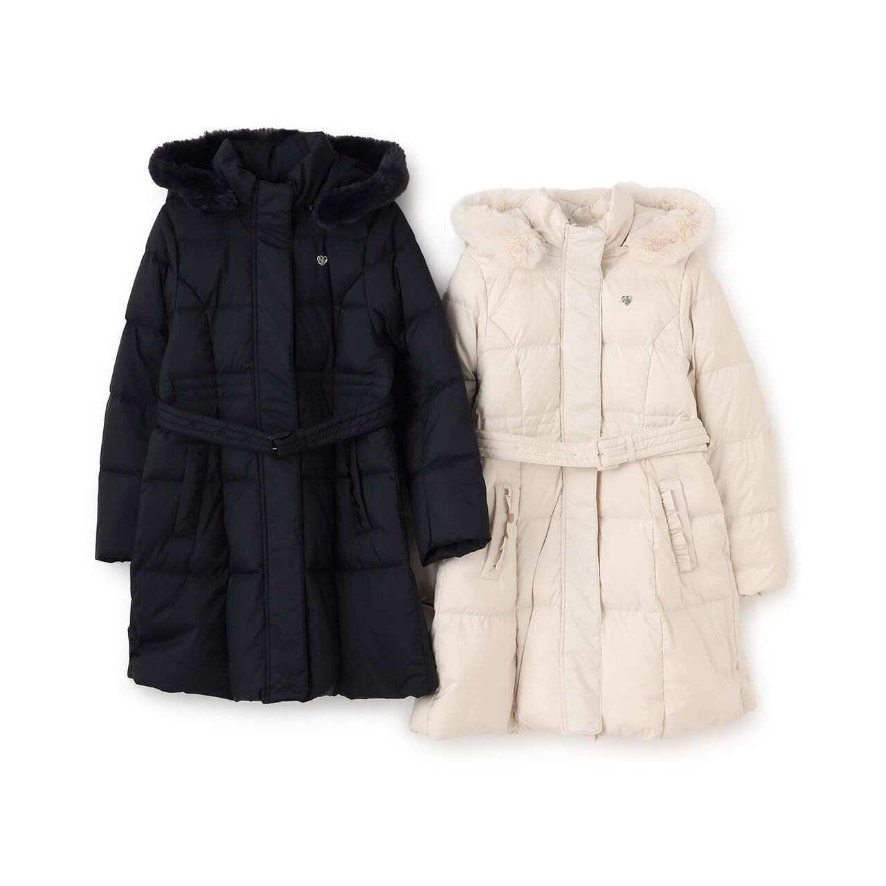 [Restock] Water-Repellent Long Down with Belt and Ribbon Pocket,Navy, large image number 11