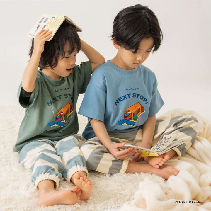 Gather! Plarails Pajamas for Sleep,Light blue, medium image number 9