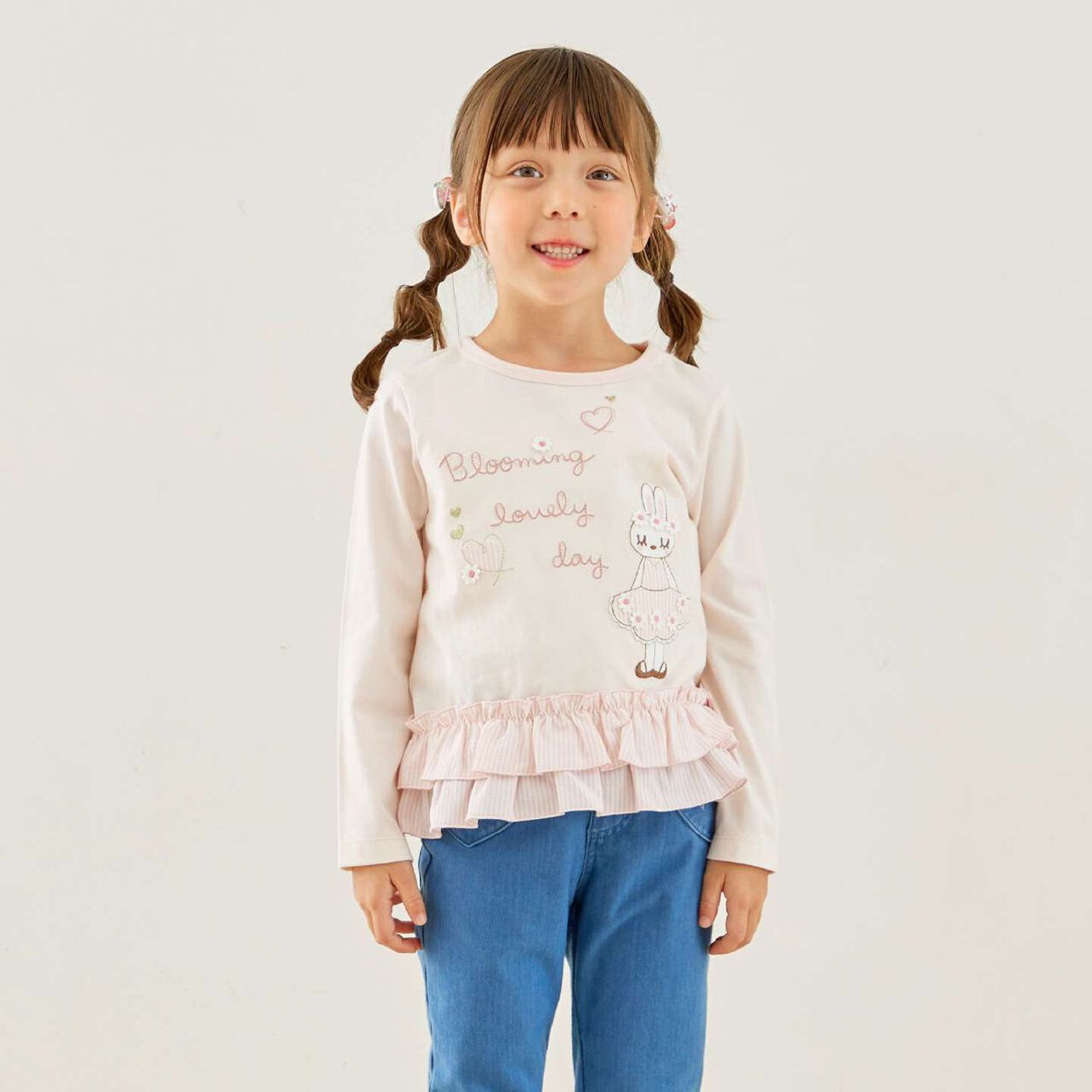 Mimi-chan Layered Frill Long-Sleeve Tunic,Pink, large image number 10