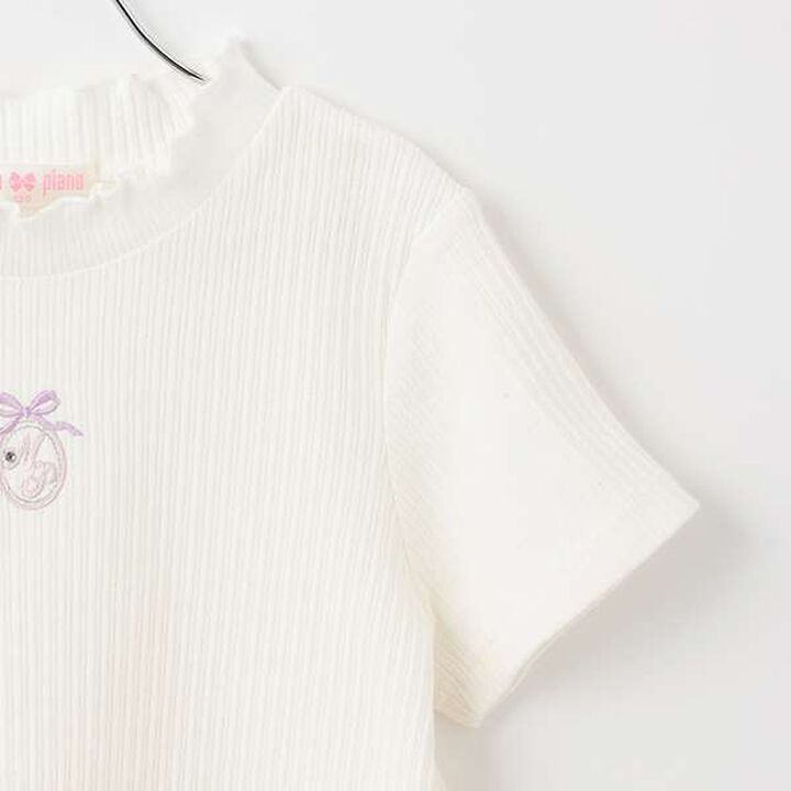 Frill Shirt & Petite High Short-Sleeve T-Shirt Set,Navy, medium image number 2