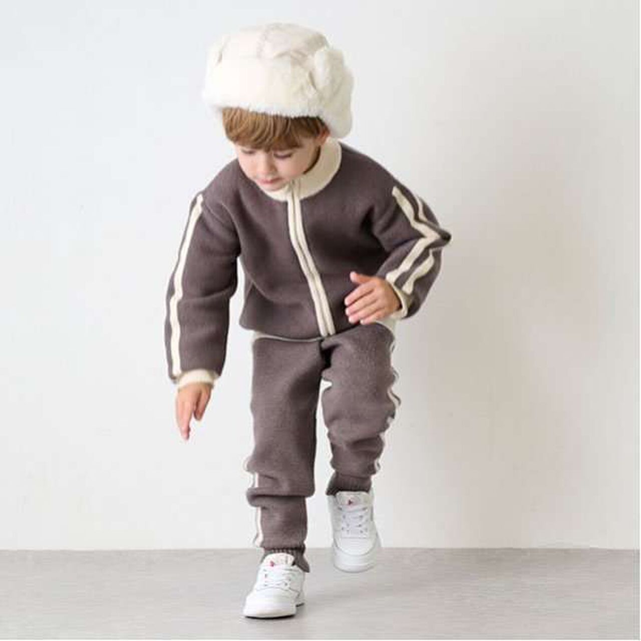 Knit Track Pants,Beige, large image number 9