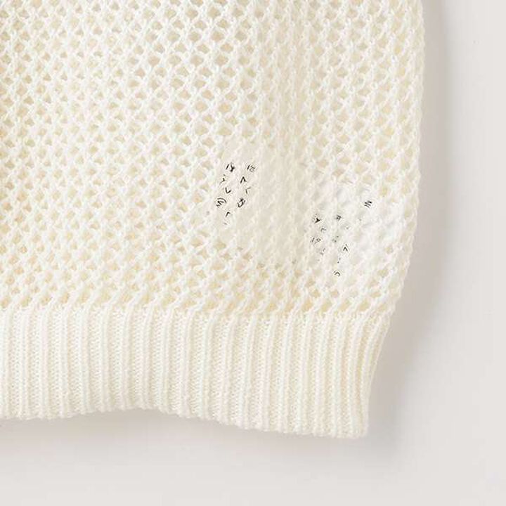 [LTXC] Mesh Raglan Zip Knitwear,Off white, medium image number 12