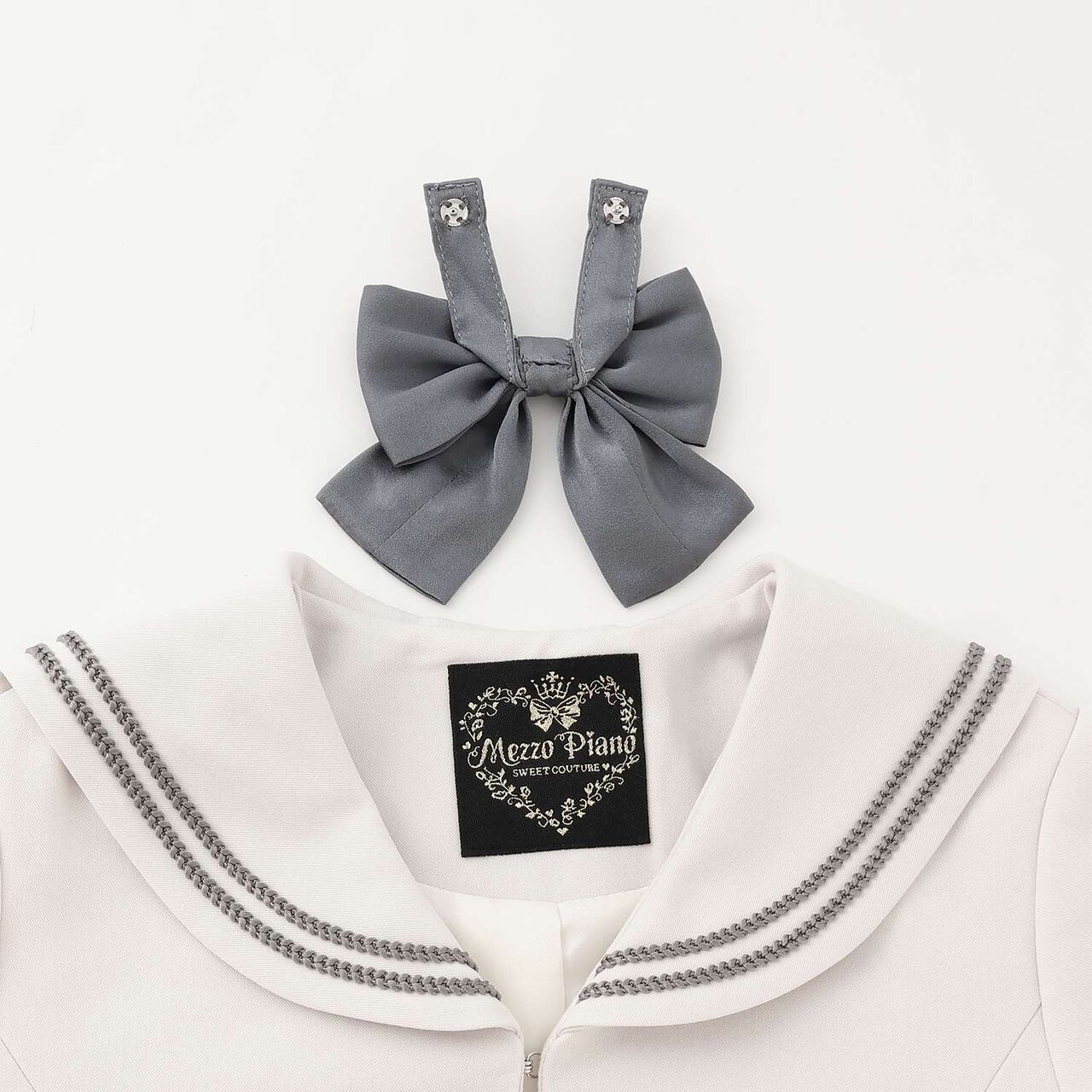 Sailor Collar Ensemble One-Piece Set,Ivory, large image number 4