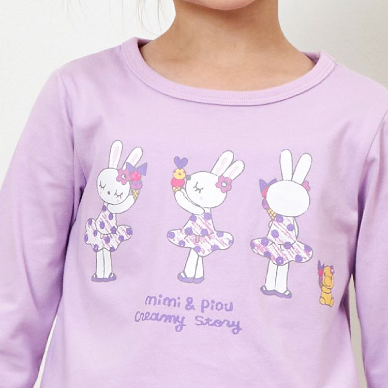 KP Ice Rabbit Print Long-Sleeve T-Shirt [100-160],Navy, large image number 7