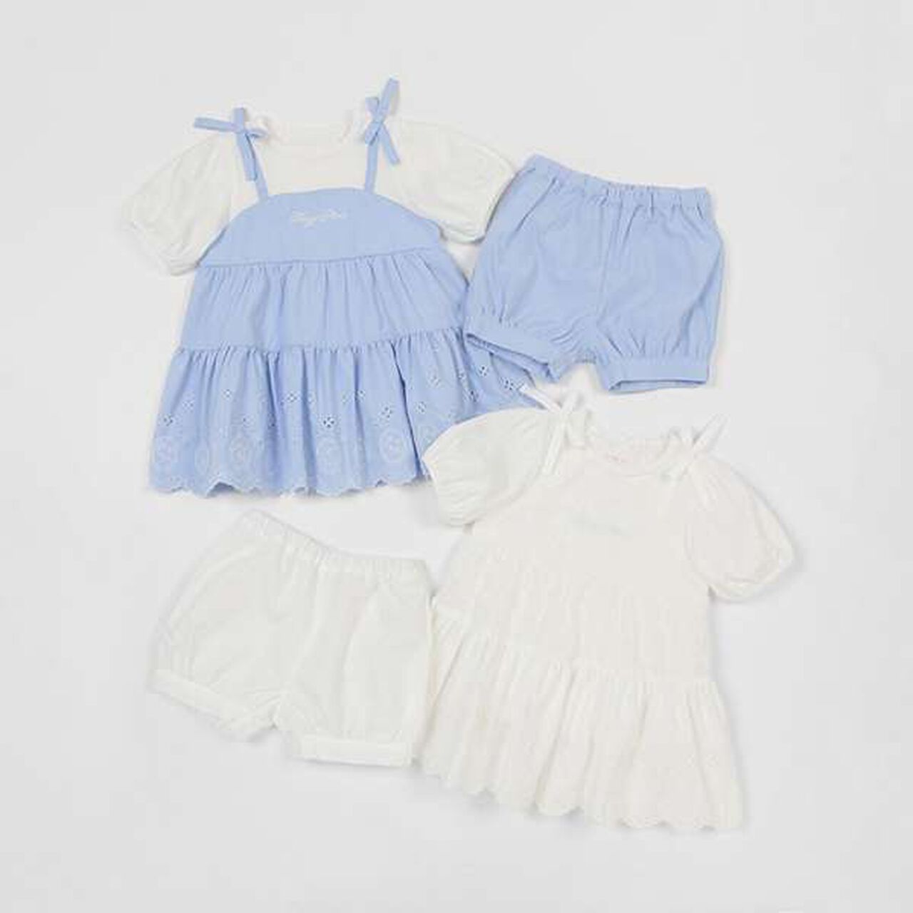 Embroidered Tunic & Bloomers Set,Blue, large image number 4