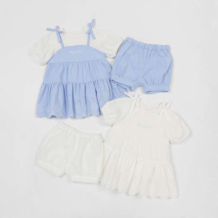 Embroidered Tunic & Bloomers Set,Blue, medium image number 4