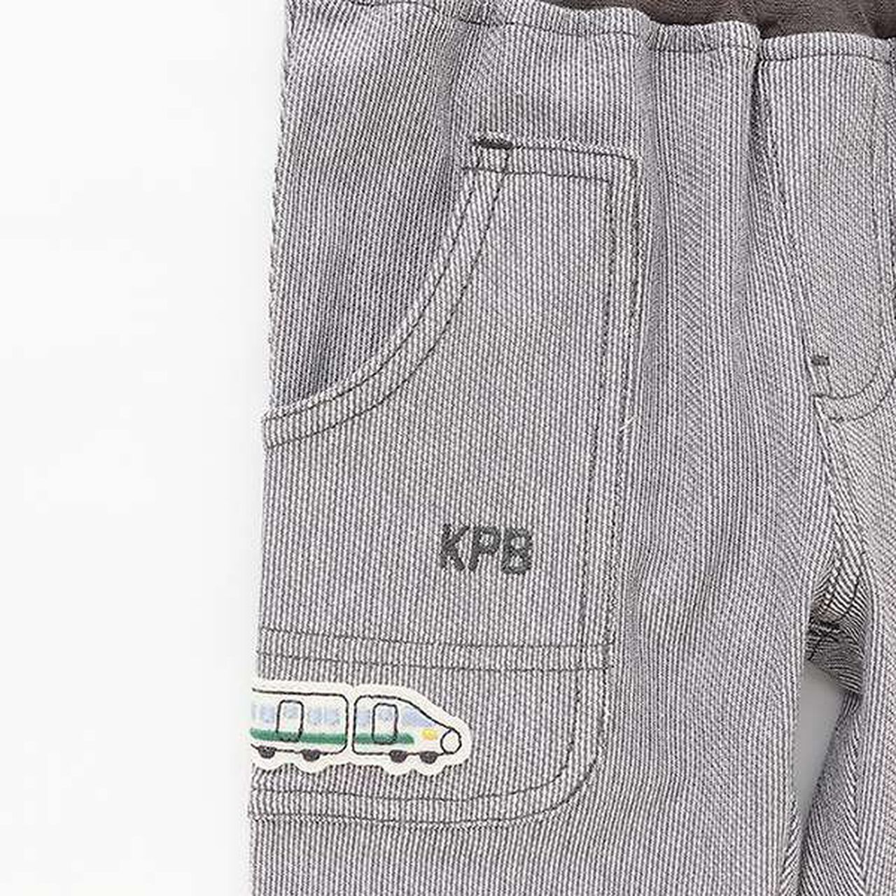 Stripe Jacquard Train Patch 7/8 Pants,Gray, large image number 3