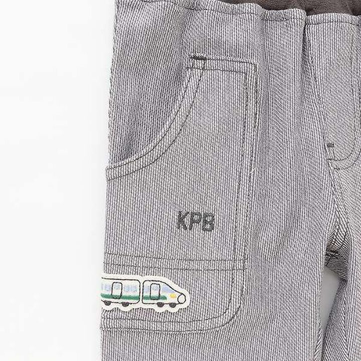 Stripe Jacquard Train Patch 7/8 Pants,Gray, medium image number 3