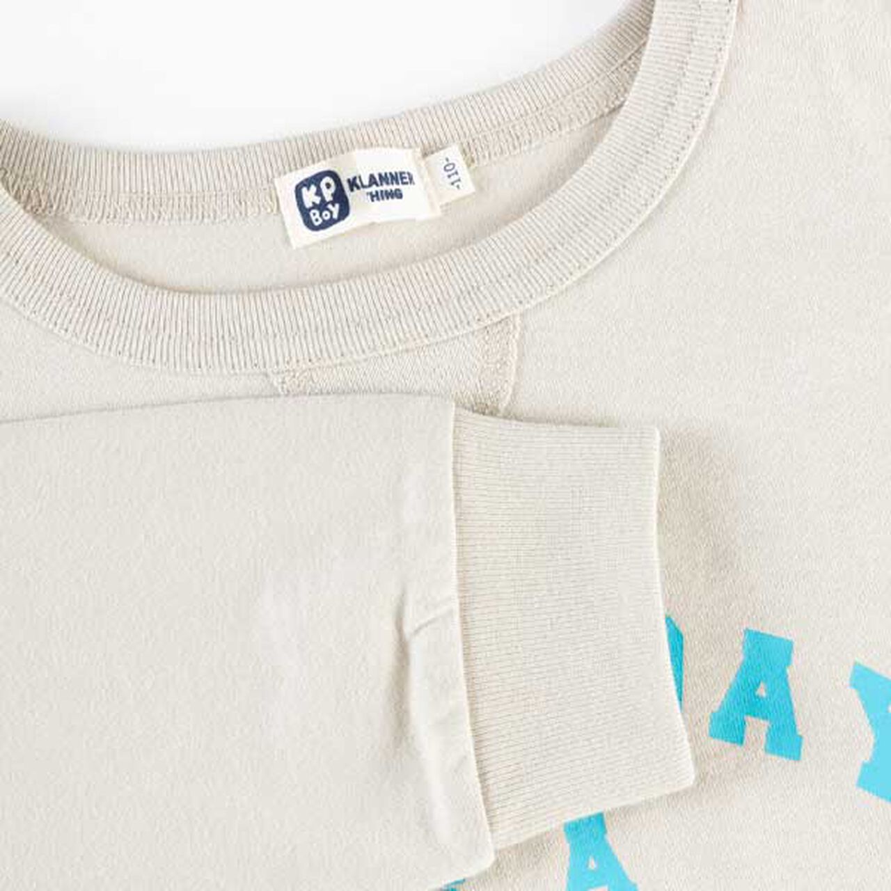 Logo Print Sweatshirt Style Long-Sleeve T-Shirt (100-130),Beige, large image number 14